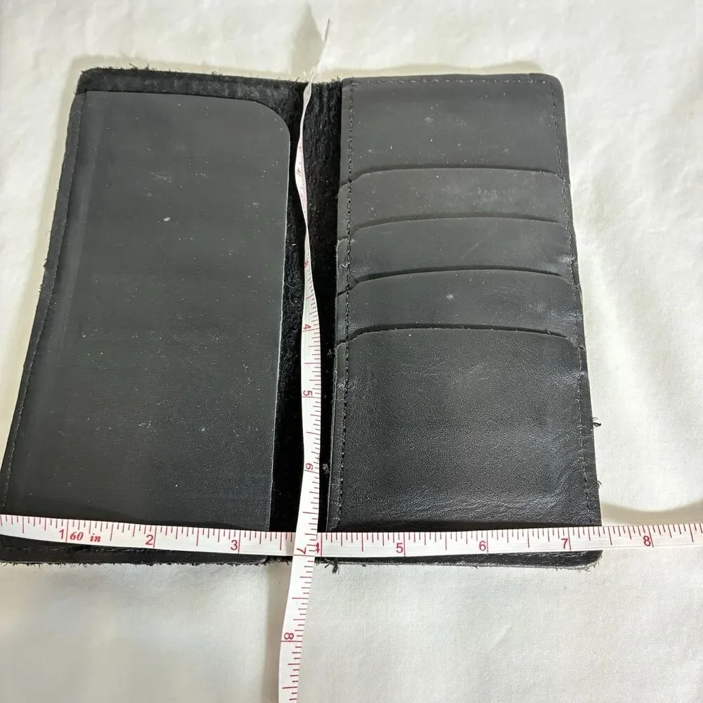 Men’s Bifold Long Wallet Black And Brown Western Style Wallet